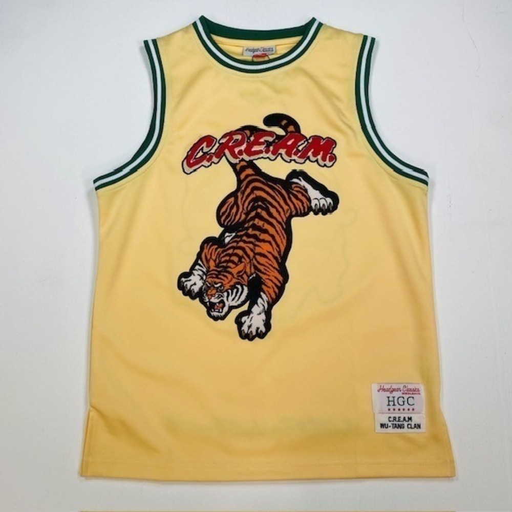 Headgear Classics Wu-Tang Clan CREAM Tiger Basketball Jersey Large Yellow READ